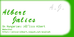 albert jalics business card